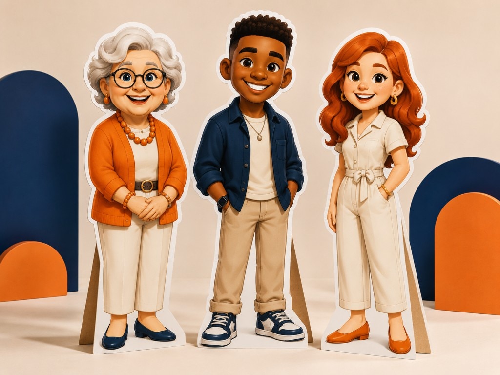 Voorbeeld cartoon stijl voor speciale figuren